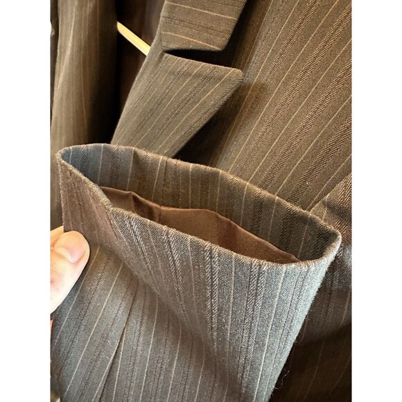 Antonio Melani Blazer‎ Jacket Women 0 Brown Gold Pinstripe Party Career Workwear - Picture 5 of 9